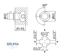 MEDIDAS INVERSOR BAÑO-DUCHA EMPOTRADO LUSITANO BRUMA